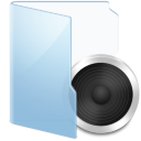 Blue Folder Audio Icon 128x128 png